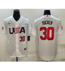 Men's USA Baseball #30 Kyle Tucker Number 2023 White World Baseball Classic Stitched Jerseys Men's USA Baseball #30 Kyle Tucker Number 2023 White World Baseball Classic Stitched Jerseys
