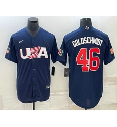 Men's USA Baseball #46 Paul Goldschmidt 2023 Navy World Baseball Classic Stitched Jersey Men's USA Baseball #46 Paul Goldschmidt 2023 Navy World Baseball Classic Stitched Jersey