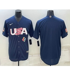 Men's USA Baseball Blank 2023 Navy World Baseball Classic Stitched Jerseys Men's USA Baseball Blank 2023 Navy World Baseball Classic Stitched Jerseys