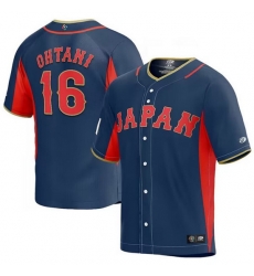 Men Japan Baseball 16 Shohei Ohtani 2023 Navy World Baseball Classic Stitched Jersey Men Japan Baseball 16 Shohei Ohtani 2023 Navy World Baseball Classic Stitched Jersey