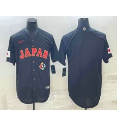 Men Japan Baseball Blank 2023 Black World Classic Stitched Jersey Men Japan Baseball Blank 2023 Black World Classic Stitched Jersey