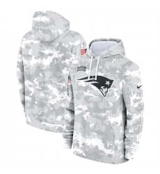 Youth New England Patriots 2024 White Gray Salute To Service Pullover Hoodie Youth New England Patriots 2024 White Gray Salute To Service Pullover Hoodie