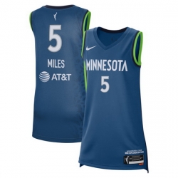 Women Minnesota Lynx Olivia Miles #5 Blue Stitched Basketball WNBA Jersey