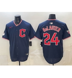 Men Cleveland Guardians 24 Chase DeLauter Navy Limited Stitched Baseball Jersey 683 Men Cleveland Guardians 24 Chase DeLauter Navy Limited Stitched Baseball Jersey 683