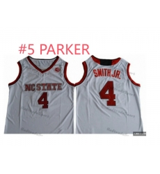 Men's North Carolina State Trey Parker #5 White jersey Men's North Carolina State Trey Parker #5 White jersey