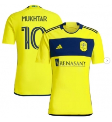 Mens Nashville SC Hany Mukhtar adidas Yellow 2024 The 615 Kit Replica Player Jersey Mens Nashville SC Hany Mukhtar adidas Yellow 2024 The 615 Kit Replica Player Jersey
