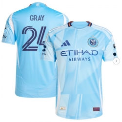Men's New York City FC Tayvon Gray adidas Light Blue 2025 The Excelsior Kit Authentic Player Jersey