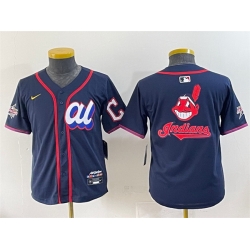 Youth American League Cleveland Guardians Team Big Logo Navy 2025 All Star Edition Limited Stitched Baseball Jersey
