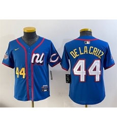 Youth National League 44 Elly De La Cruz Blue 2025 All Star Edition Limited Stitched Baseball Jersey Youth National League 44 Elly De La Cruz Blue 2025 All Star Edition Limited Stitched Baseball Jersey