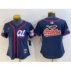 Women American League Baltimore Orioles Team Big Logo Navy 2025 All Star Edition Limited Stitched Baseball Jersey 