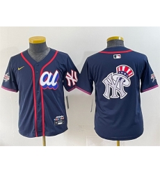 Women American League New York Yankees Team Big Logo Navy 2025 All Star Edition Limited Stitched Baseball Jersey  2