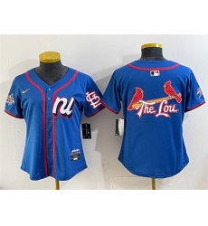 Women National League St  Louis Cardinals Team Big Logo Blue 2025 All Star Edition Limited Stitched Baseball Jersey 