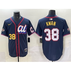 Men American League 38 Steven Kwan Navy 2025 All Star Edition Limited Stitched Baseball Jersey