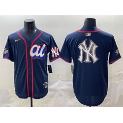 Men American League New York Yankees Team Big Logo Navy 2025 All Star Edition Limited Stitched Baseball Jersey 001