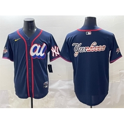 Men American League New York Yankees Team Big Logo Navy 2025 All Star Edition Limited Stitched Baseball Jersey 002
