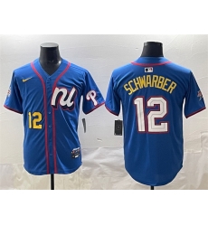 Men National League 12 Kyle Schwarber Blue 2025 All Star Edition Limited Stitched Baseball Jersey Men National League 12 Kyle Schwarber Blue 2025 All Star Edition Limited Stitched Baseball Jersey