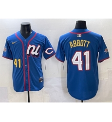 Men National League 41 Andrew Abbott Blue 2025 All Star Edition Limited Stitched Baseball Jersey Men National League 41 Andrew Abbott Blue 2025 All Star Edition Limited Stitched Baseball Jersey