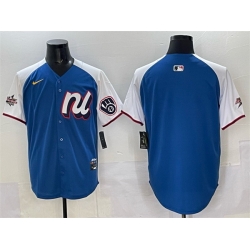 Men National League Milwaukee Brewers Blank Blue Alternate 2025 All Star Edition Limited Stitched Baseball Jersey