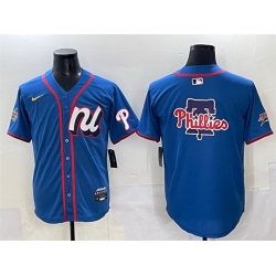 Men National League Philadelphia Phillies Team Big Logo Blue 2025 All Star Edition Limited Stitched Baseball Jersey