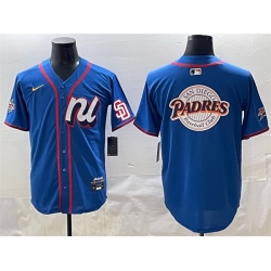 Men National League San Diego Padres Team Big Logo Blue 2025 All Star Edition Limited Stitched Baseball Jersey 001