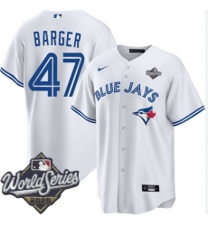 Men Toronto Blue Jays 47 Addison Barger Cool Base Stitched Baseball Jersey White
