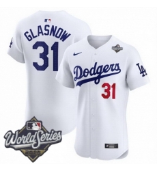 Men Los Angeles Dodgers 31 Tyler Glasnow 2025 World Series Cool Base Stitched Baseball Jersey White Men Los Angeles Dodgers 31 Tyler Glasnow 2025 World Series Cool Base Stitched Baseball Jersey White