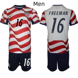 USA FIFA World Cup 2026 Soccer Red Home Jersey Alex Freeman #16