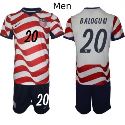 USA FIFA World Cup 2026 Soccer Red Home Jersey Folarin Balogun #20