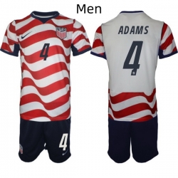 USA FIFA World Cup 2026 Soccer Red Home Jersey Tyler Adams #4