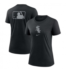 Women Chicago White Sox Black Early Work Tri Blend Dri FIT T Shirt Women Chicago White Sox Black Early Work Tri Blend Dri FIT T Shirt