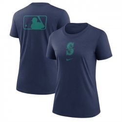 Women Seattle Mariners Navy Early Work Tri Blend Dri FIT T Shirt