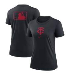 Women Minnesota Twins Black Early Work Tri Blend Dri FIT T Shirt Women Minnesota Twins Black Early Work Tri Blend Dri FIT T Shirt