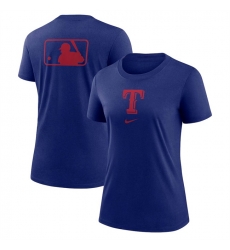 Women Texas Rangers Royal Early Work Tri Blend Dri FIT T Shirt Women Texas Rangers Royal Early Work Tri Blend Dri FIT T Shirt