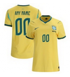 Women 00 Brazil National Team Custom 2026 Home Jersey 4