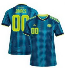 Women Colombia Custom 2026 Away Replica Turquoise Jersey 3